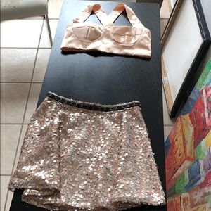 Crop bustier and skirt